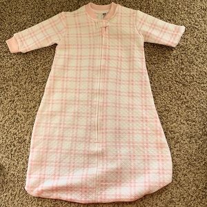 HB sleep sack plaid with pink and white 0-6 months